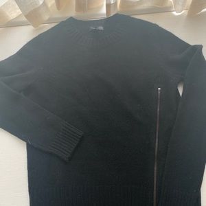 Aqua cashmere sweater with zipper on side, size xs